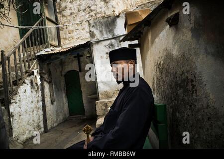 Israel, Jerusalem, die Heilige Stadt, Weltkulturerbe von UNESCO, östlich von Jerusalem, palästinensischen Sektor, Deir es Sultan Stockfoto