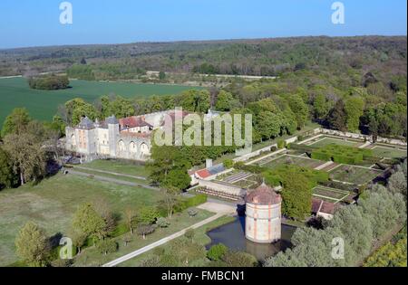 Frankreich, Essonne, Bouville, die Burg Farcheville (Luftbild) Stockfoto