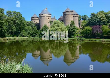 Mayenne, Frankreich Lassay Les Chateaux, die Burg Stockfoto