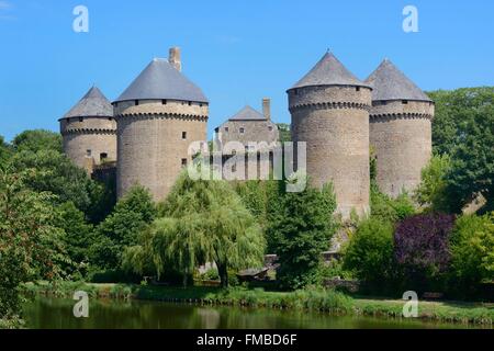 Mayenne, Frankreich Lassay Les Chateaux, die Burg Stockfoto