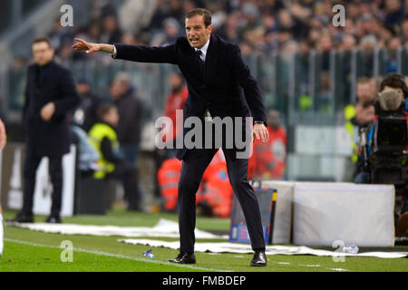 Turin, Italien. 12. März 2016. Massimiliano Allegri Juventus Turin 03.11.2016 Juventus Stadium, Fußball Calcio Serie A 2015/2016 Juventus - Sassuolo. Foto Filippo Alfero / Credit: Insidefoto/Alamy Live-Nachrichten Stockfoto