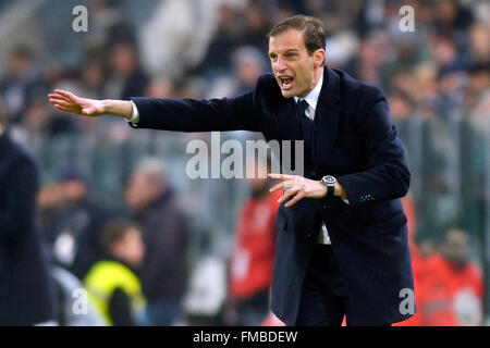 Turin, Italien. 12. März 2016. Massimiliano Allegri Juventus Turin 03.11.2016 Juventus Stadium, Fußball Calcio Serie A 2015/2016 Juventus - Sassuolo. Foto Filippo Alfero / Credit: Insidefoto/Alamy Live-Nachrichten Stockfoto