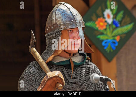 Internationales Festival der Künste "Slavianski Basar in Witebsk - 2009". Historische Rekonstruktion der alten Ritter. Stockfoto