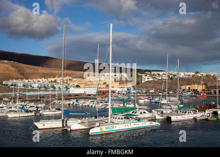 Morro Jable Stadt und Hafen, Insel Fuerteventura, Kanarischen Inseln, Spanien, Europa Stockfoto