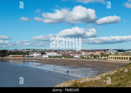 Whitmore Bay, einem beliebten Strand und Touristen und Besucher Resort auf Barry Island, South Wales, Australia Stockfoto