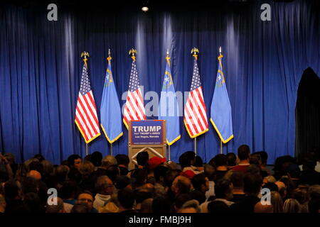 Donald Trump Sieg Rede folgenden großen gewinnen in Nevada Caucus, Las Vegas, NV Stockfoto