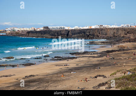 El Cotillo Stadt, Strand, Insel Fuerteventura, Kanarische Inseln, Spanien, Europa Stockfoto