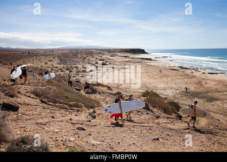 El Cotillo Stadt, Strand, Insel Fuerteventura, Kanarische Inseln, Spanien, Europa Stockfoto