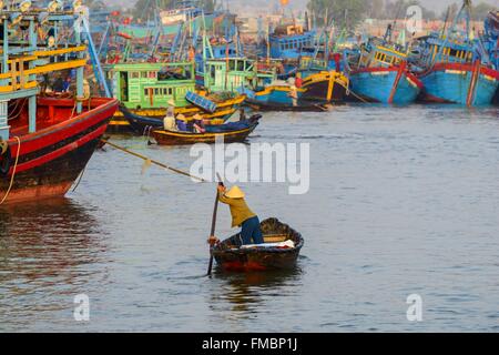 Vietnam, Provinz Binh Thuan Phan Ri Cua, den Fischereihafen Stockfoto