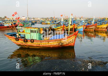 Vietnam, Provinz Binh Thuan Phan Ri Cua, den Fischereihafen Stockfoto