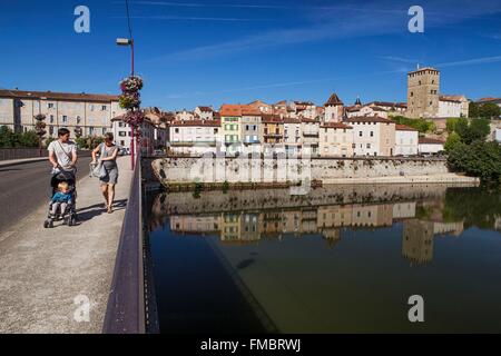 Frankreich, Menge, Bas Quercy, Cahors, viele Flussufer, Champollion Kai Stockfoto