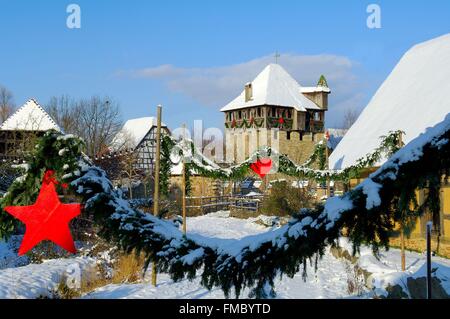 Frankreich, Haut Rhin, Ungersheim, Weihnachten im Ecomusée d ' Alsace (rechtlicher Hinweis), ein Museum, das elsässische Traditionen gewidmet, Stockfoto