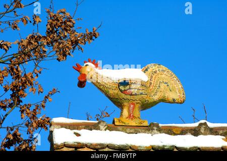 Weihnachten im Ecomusée d ' Alsace (rechtlicher Hinweis), ein Museum, das elsässische Traditionen gewidmet, Ungersheim, Haut Rhin, Frankreich Stockfoto