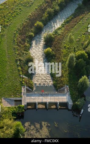 Frankreich, sperren Eure, Gaillon, Fischpass auf dem Damm Notre Dame De La Garenne, Port Mort (Luftbild) Stockfoto