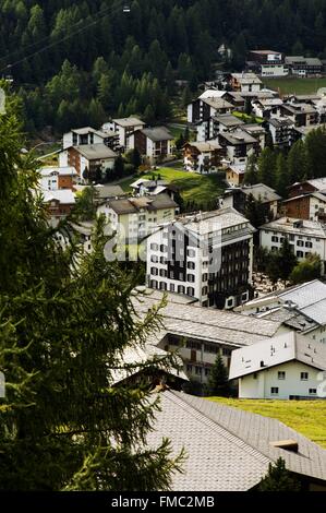 Schweiz, Wallis, Saastal, Saas Fee Resort, 1800 m Stockfoto