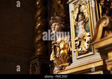 Frankreich, Savoyen, Tarentaise-Tal, Peisey Nancroix, Sainte Dreifaltigkeitskirche Stockfoto