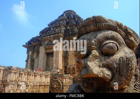 Indien, Odisha, Konarak, Tempel von Konarak, von der UNESCO als Welterbe gelistet Stockfoto