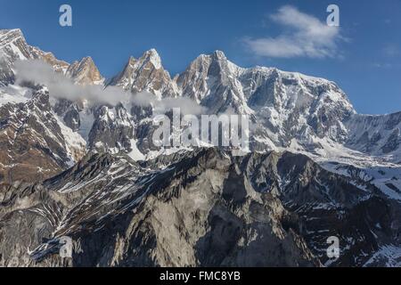 Nepal, Gandaki Zone, Pokhara, Annapurna III 7555 m (Luftbild) Stockfoto