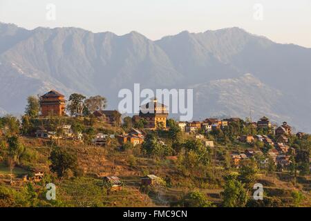 Nepal, Bagmati Zone, Nuwakot, Nuwakot saß Tale Durbar (sieben Etagen Palast) und Taleju mandir Stockfoto