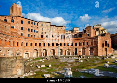 Italien, Latium, Rom, Altstadt Weltkulturerbe von UNESCO, die Kaiserforen oder Fori Imperiali, Reihe von öffentlichen Stockfoto