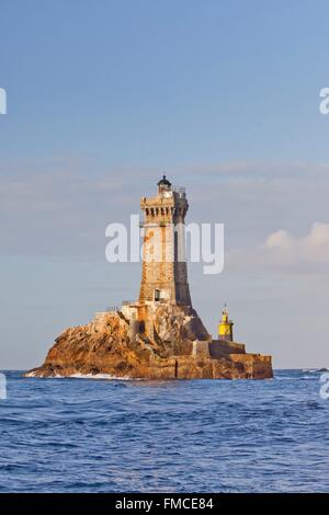 Frankreich, Finistere, Iroise Sizun point, Plogoff, Pointe du Raz, La Vieille Leuchtturm, tolle nationale Seite Stockfoto