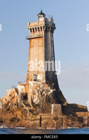 Frankreich, Finistere, Iroise Sizun point, Plogoff, Pointe du Raz, La Vieille Leuchtturm, tolle nationale Seite Stockfoto