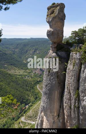 Frankreich, Lozere, Le Rozier, Jonte Schluchten, die Causse méjean Klettern Klippen, die Causses und Cevennen, mediterrane agro Stockfoto