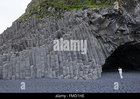 Island, Golden Circle, Vik, an den Strand, basalt Stockfoto