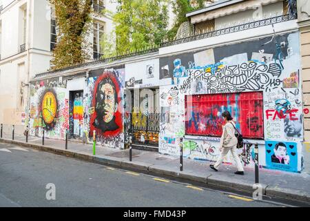 Frankreich, Paris, Saint Germain des Prés, Heimat von Gainsbourg, Verneuil-Straße Stockfoto