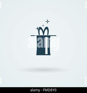 Zauberer Hut einfaches Symbol. Hasenohren. Stock Vektor