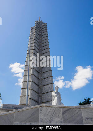 Das José-Martí-Denkmal (Spanisch: Monumento ein José Martí) ist ein Denkmal für José Martí in Havanna, Kuba. Stockfoto