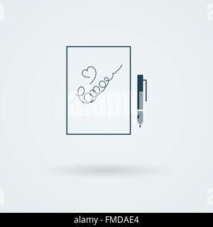 Vektor-Papier mit Stift-Symbol. Stock Vektor
