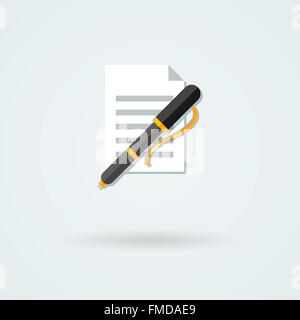 Vektor-Papier mit Stift-Symbol. Stock Vektor