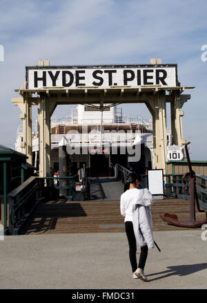 Eingang zur Hyde Street Pier in San Francisco, Kalifornien Stockfoto