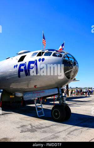 WWII Boeing B29 Superfortress Bomber Flugzeug "FiFi" Flughafen Sarasota SRQ in Florida Stockfoto