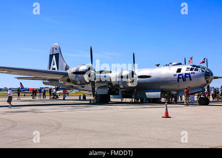 WWII Boeing B29 Superfortress Bomber Flugzeug "FiFi" Flughafen Sarasota SRQ in Florida Stockfoto