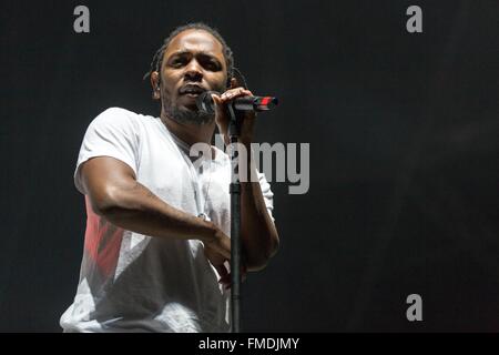 Okeechobee, Florida, USA. 5. März 2016. Rapper KENDRICK LAMAR tritt beim Musikfestival in Okeechobee, Florida Okeechobee © Daniel DeSlover/ZUMA Draht/Alamy Live News Stockfoto