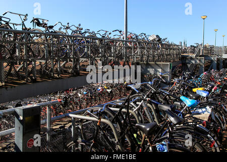 Fahrrad-Parken in der Nähe von Central Bahnhof Amsterdam Centraal, Niederlande