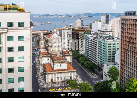 Luftaufnahme von Candelaria Kirche in Rio De Janeiro, Brasilien. Stockfoto