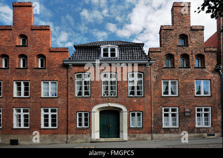 Fassade des traditionellen Gebäuden, Mengstrasse, Lübeck, Deutschland Stockfoto