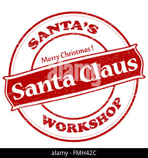 Stempel mit Text Merry Christmas Santa Claus in Vektor-illustration Stockfoto