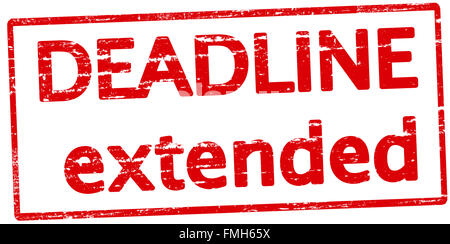 Stempel mit Text Frist verlängert in Vektor-Illustration Stockfoto