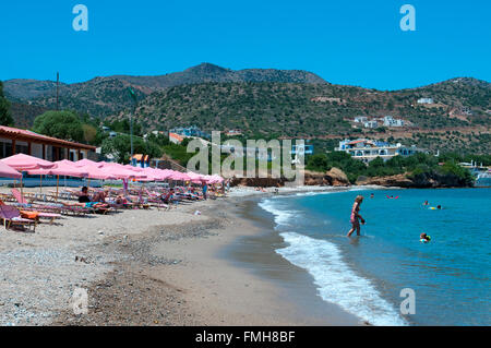 Havania Beach, Agios Nikolaos, Kreta, Griechenland Stockfoto