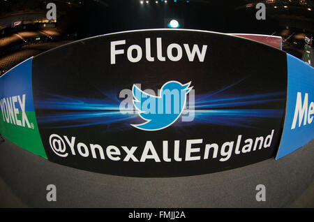 Barclaycard Arena, Birmingham, UK. 12. März 2016. Yonex All England Open Badminton Championships. Das Stadion vor Beginn spielen Credit: Action Plus Sport/Alamy Live News Stockfoto