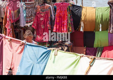 Anjuna, Markt, Strand, Hippie, Hippie, Goa, Indien, Asien, Stockfoto