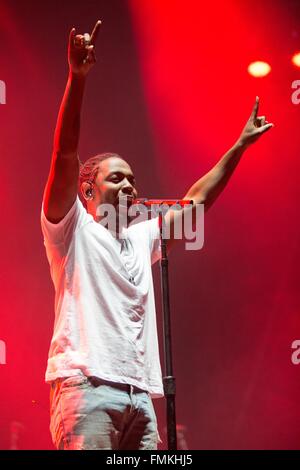 Okeechobee, Florida, USA. 5. März 2016. Rapper KENDRICK LAMAR tritt beim Musikfestival in Okeechobee, Florida Okeechobee © Daniel DeSlover/ZUMA Draht/Alamy Live News Stockfoto