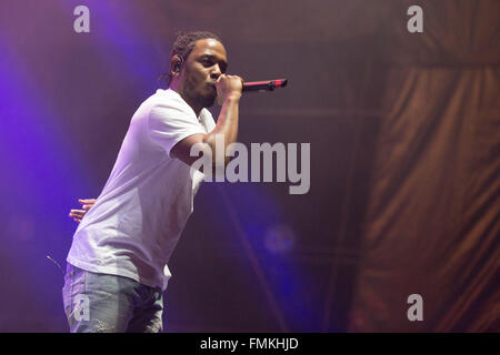 Okeechobee, Florida, USA. 5. März 2016. Rapper KENDRICK LAMAR tritt beim Musikfestival in Okeechobee, Florida Okeechobee © Daniel DeSlover/ZUMA Draht/Alamy Live News Stockfoto