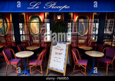 Le Procope, das älteste Café Paris (1686) Stockfoto