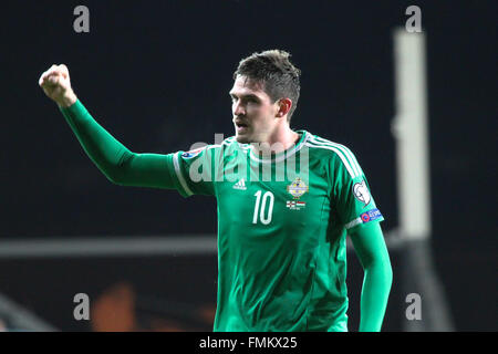 7. September 2015 - Euro 2016-Qualifikation - Gruppe F - Nordirland 1 Ungarn 1. Nordirland hat Kyle Lafferty weiterleiten Stockfoto