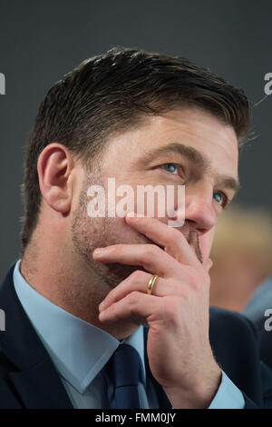 Konservative Parteiarbeit und Pensions Secretary Stephen Crabb. Stockfoto